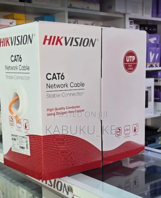 Hikvision Original Pure Copper 305m CAT6 Cable ya CCTV - 1