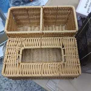 Rattan Storage Organizer with Serviette Holder