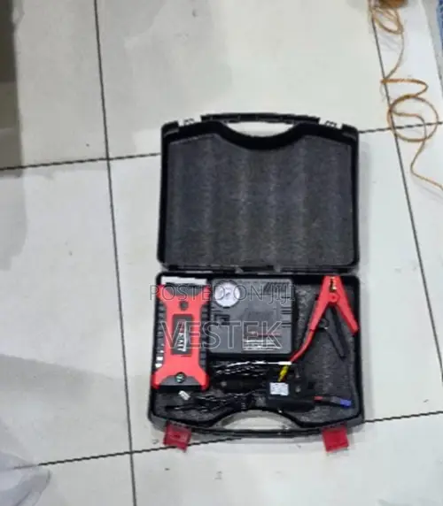 Portable 12V Car Battery Booster & Air Compressor Kit - 1