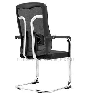 Black Orthopedic Mesh Guest Chair