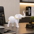 Kifaa cha Tembo cha Resin Nyeupe na Dhahabu - 2