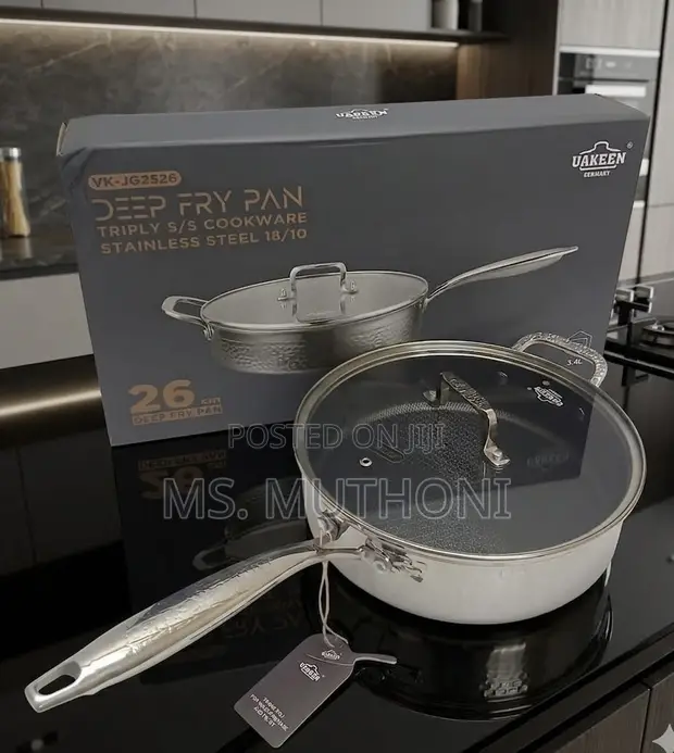 Premium 18/10 Triply Stainless Steel Deep Frying Pan 3.4L - 1