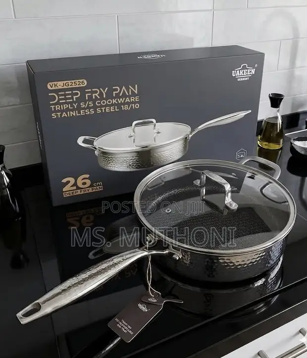 Uakeen 26cm Triply Stainless Steel Deep Skillet - 1