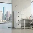 Four Drawer Stainless Steel Office Cabinet - 4