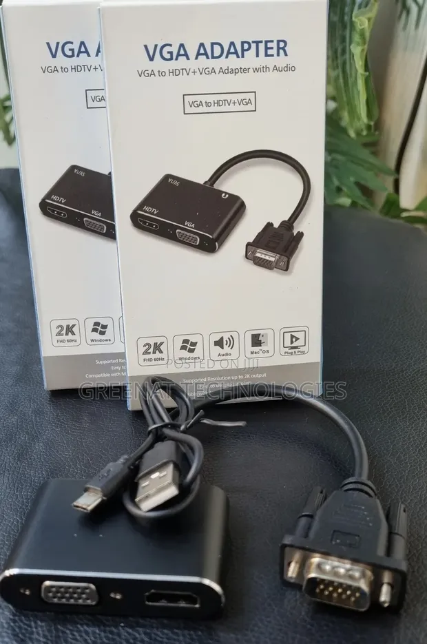VGA kwa HDMI + VGA 2-in-1 Converter na Sauti - 1