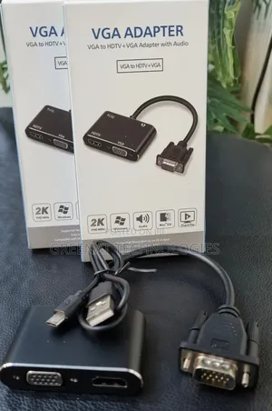 VGA kwa HDMI + VGA 2-in-1 Converter na Sauti