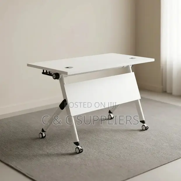 Modern Folding White Gaming Desk - 1.2m - 1