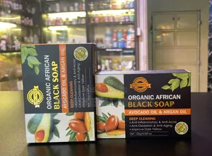 Sabuni Nyeusi ya Kiafrika ya Kikaboni na Mafuta ya Avocado na Argan