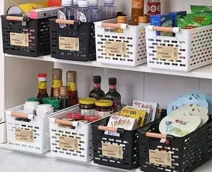 Plastic Storage Basket – Black & White Alp