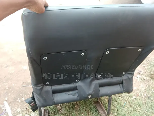 Fabric Matatu Seats - Black Leather Rear Bench - 1