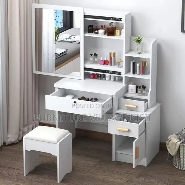 Wooden Dressing Table with Mirror - 1
