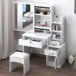 Wooden Dressing Table with Mirror - 1