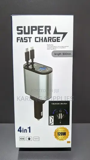 Retractable 120W 4-in-1 Car Charger