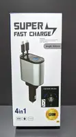 Retractable 120W 4-in-1 Car Charger - 1