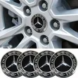 4pcs Mercedes-Benz Centre Caps with Classic Chrome Star Wreath - 2