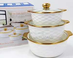 3 Pcs Ceramic Chafing Dishes
