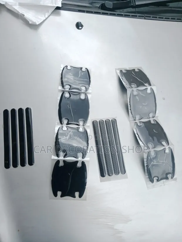 Universal Door Handle Scratch Protector Stickers (Black/Carbon Black) - 1