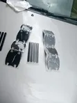 Black/Carbon Fiber Style Door Handle Bowl Protective Vinyl Stickers - 2