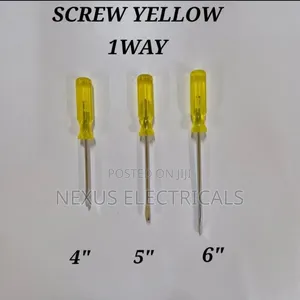 Tolsen Screwdriver, Yellow Handle, 8-inch