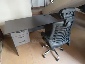 Combo Desk (1.2m) and Headrest Office Chair