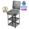 Nunix 3 Gas + 1 Electric Burner Cooker with Shelf - 1