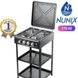 Nunix 3 Gas + 1 Electric Burner Cooker with Shelf - 2