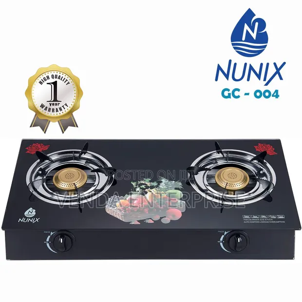 Nunix Glass Table Top Cooker - 2 Burner - 1