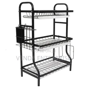 3 Tier Stainless Steel Dishrack with Water Strainer