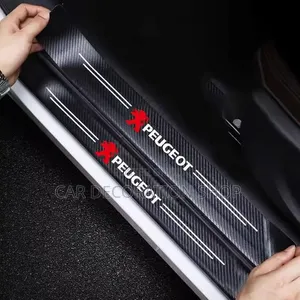 Peugeot Carbon Fiber Door Sill Protectors Zinazostahimili Mikwaruzo