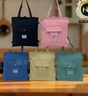 Summer Canvas Tote Bag with Zip
