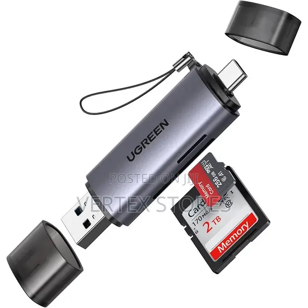Ugreen CM185 2-in-1 SD & Micro SD Card Reader - Gray - 1