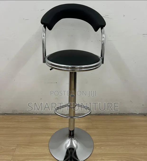 Brand New Leather Bar Stool with Backrest - 1