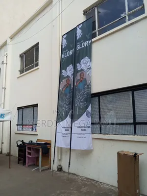 4.5m Telescopic Flag Pole with Stand & Branding