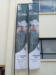 4.5m Telescopic Flag Pole with Stand & Branding - 4