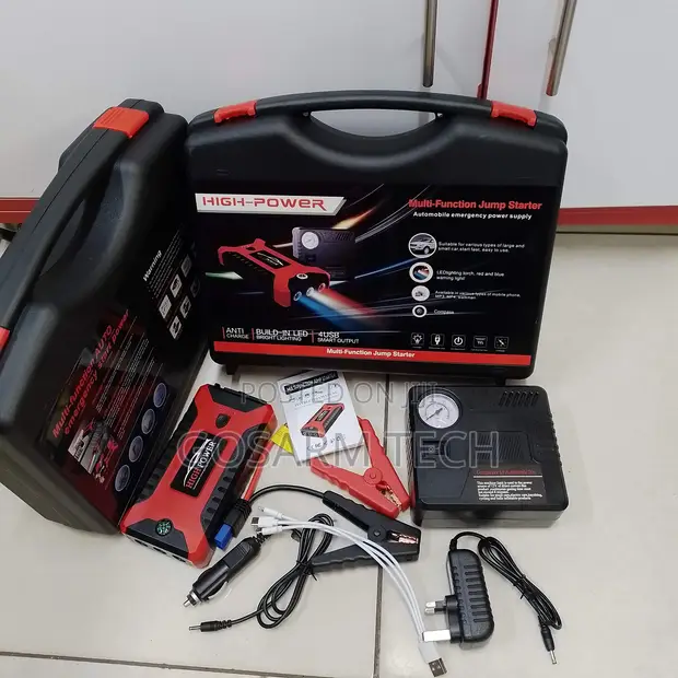 Compact Vehicle Jump Starter & Power Bank with Air Compressor - 1