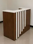 Executive L-Shaped Reception Desk - Walnut & White - 2