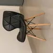 Stylish Padded Leather Dining Chair with Wooden Legs - 5