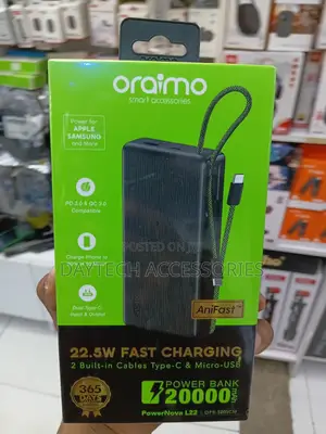 Oraimo PowerNova L22 20,000mAh 22.5W Fast Charging Power Bank