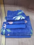 Blue Cotton Bedsheet Set (6 Pcs) - 2