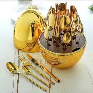 36-Piece Gold Cutlery Set with Egg Case