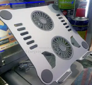 Metallic Adjustable Laptop Stand with 2 Cooling Fans