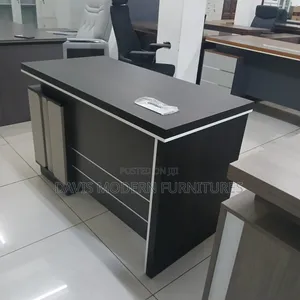Executive Office Desk - 1.4m Black & Beige