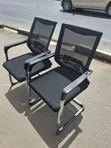 Black Mesh Visitor Chairs (Set of 2) - 1