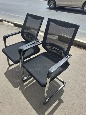Black Mesh Visitor Chairs (Set of 2)