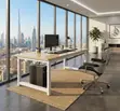 1.2m Ergonomic Metallic Office Desk - Brown - 3
