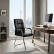 Supportive Leather Office Visitor Chair with Arms - 1
