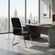 Supportive Leather Office Visitor Chair with Arms - 4