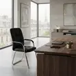 Supportive Leather Office Visitor Chair with Arms - 5