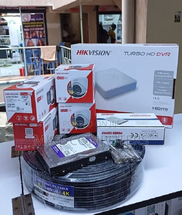 Hikvision Smart Color Hybrid CCTV Camera 4 Channel Full Kit - 1
