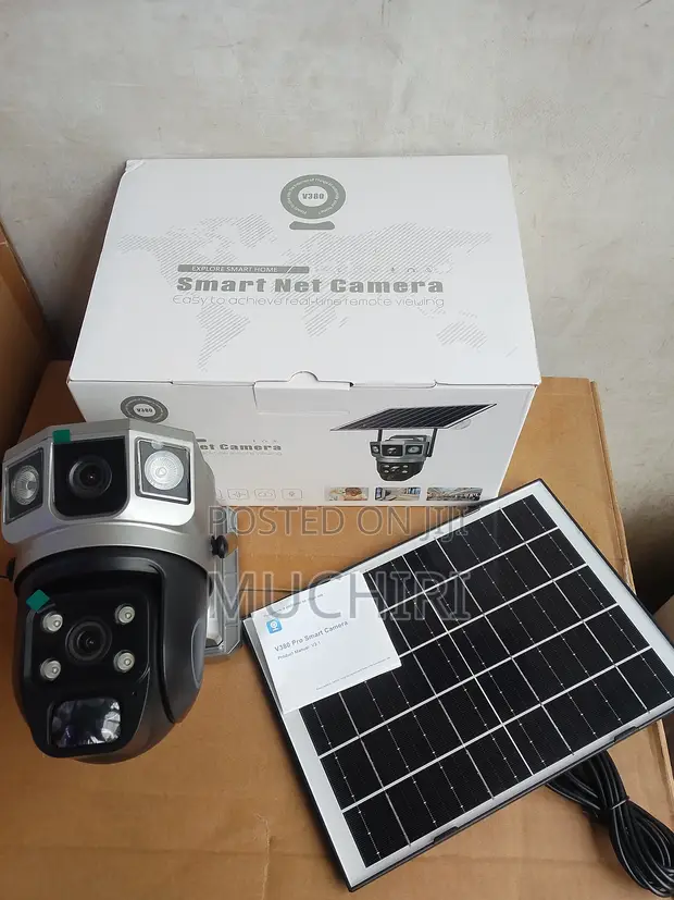 V380 4G Dual Lens Solar CCTV 360° PTZ Camera - 1